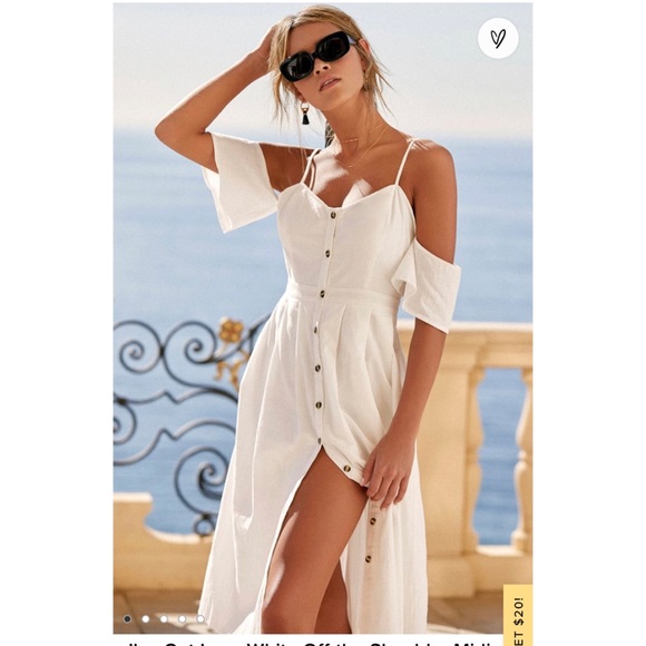 Lulu’s I’ve Got Love White Off The Shoulder Dress - Picture 2 of 5